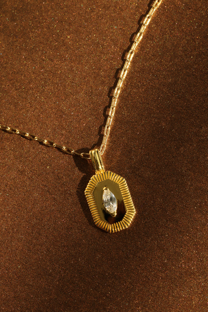 marquise tag cz diamond pendant