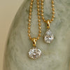 east west bezel oval cz diamond pendant two tone