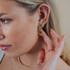 ripple statement studs dangle gold earrings