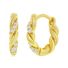 gold cz huggies twist rope