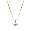 east west bezel oval cz diamond pendant two tone