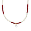 red agate white summer jewelry beaded necklace
