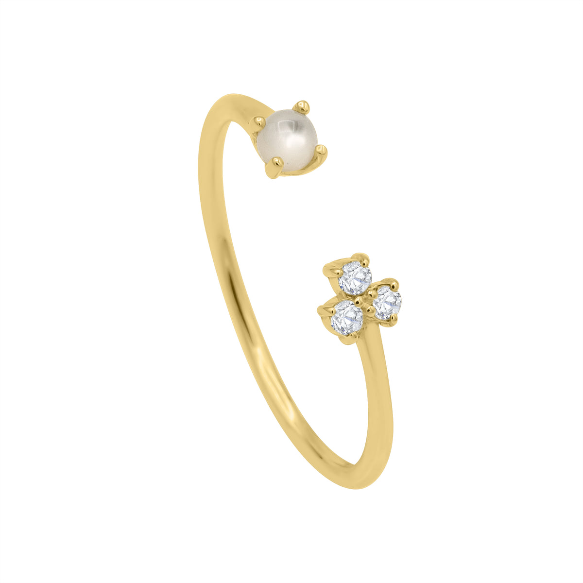 Pearl Diamond Ring | 10K Gold – Ixora Jewelers