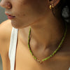 green beaded gold necklace toggle