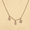 initial charm pave diamond gold necklace