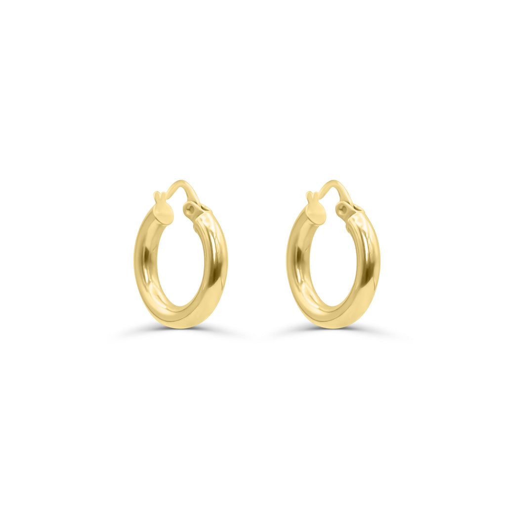 gold hoops solid gold chubby tube classic