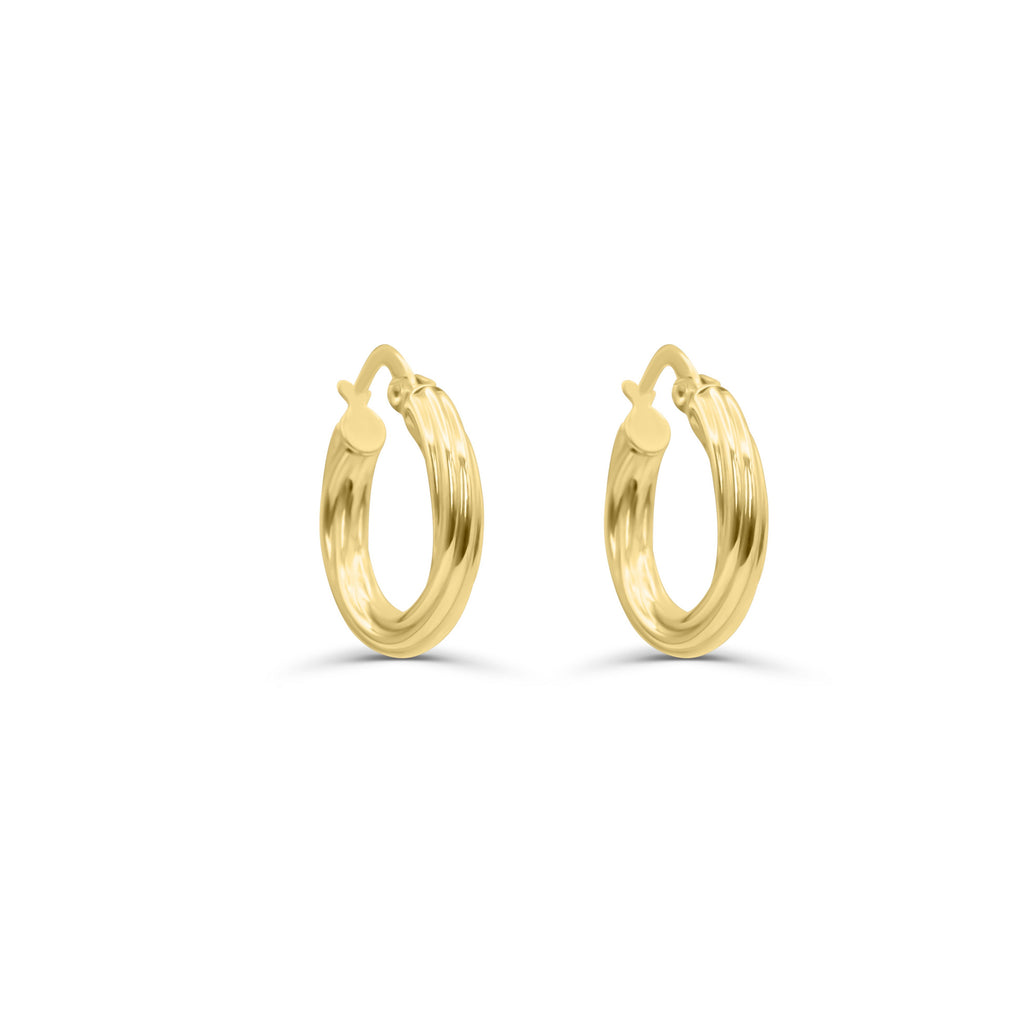 twist hoops huggies gold solid 10k