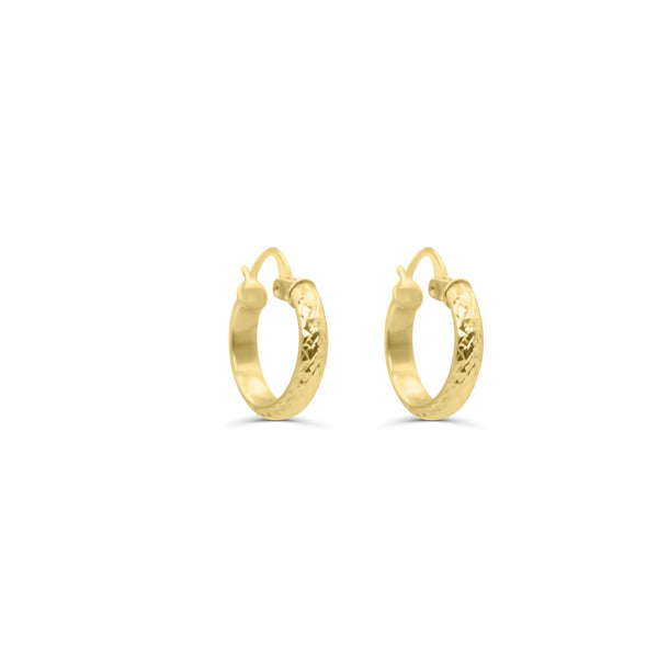 shimmer diamond cut gold 10k solid hoops huggies