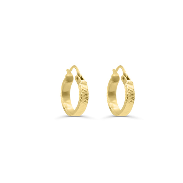 diamond cut hoops 10k gold solid huggies