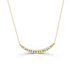 Diamond Curved Bar Necklace gold 10K graduated