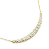 Diamond Curved Bar Necklace gold 10K graduated