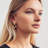 ripple statement gold studs earrings