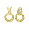 ripple statement studs dangle gold earrings