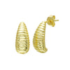 texture teardrop studs ripple gold statement earrings