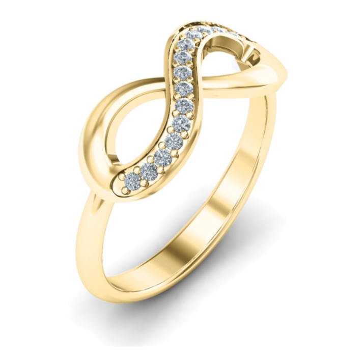 infinity gold ring diamond cz