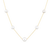 pearl station necklace gold silver