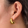 gold hoop stud hollow statement