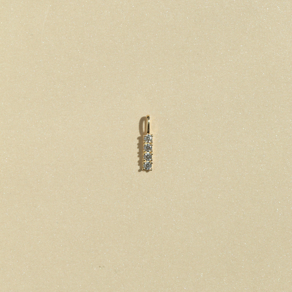 bar pendant diamond cz 14k gold