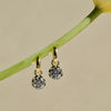 round cz diamond charm huggies earrings