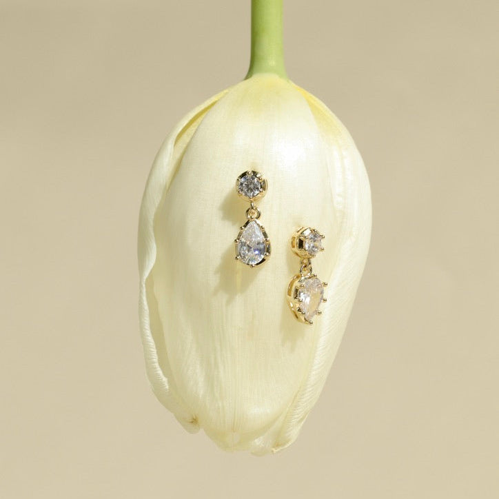 pear dew drop earrings georgian inspired dangle studs