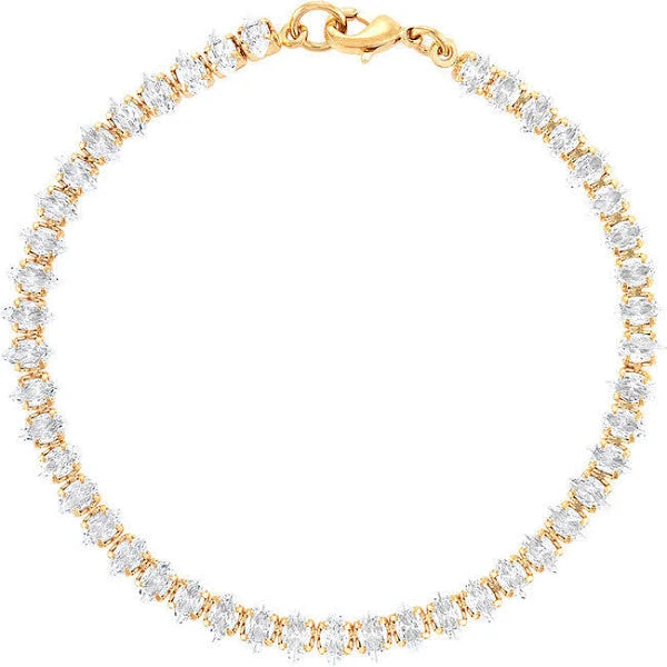 marquise tennis bracelet gold