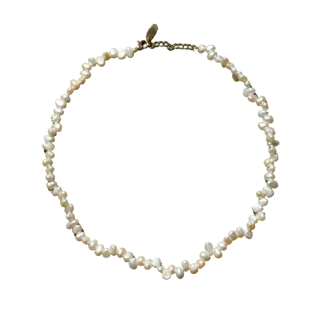 mixed size pearl necklace freshwater