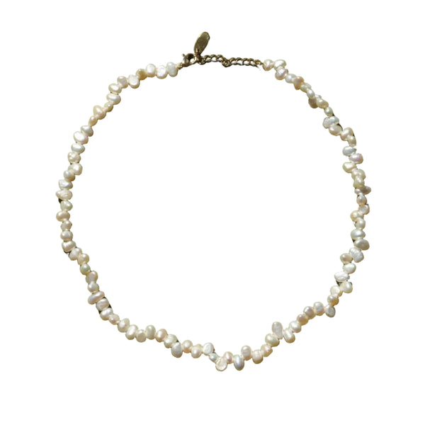 mixed size pearl necklace freshwater