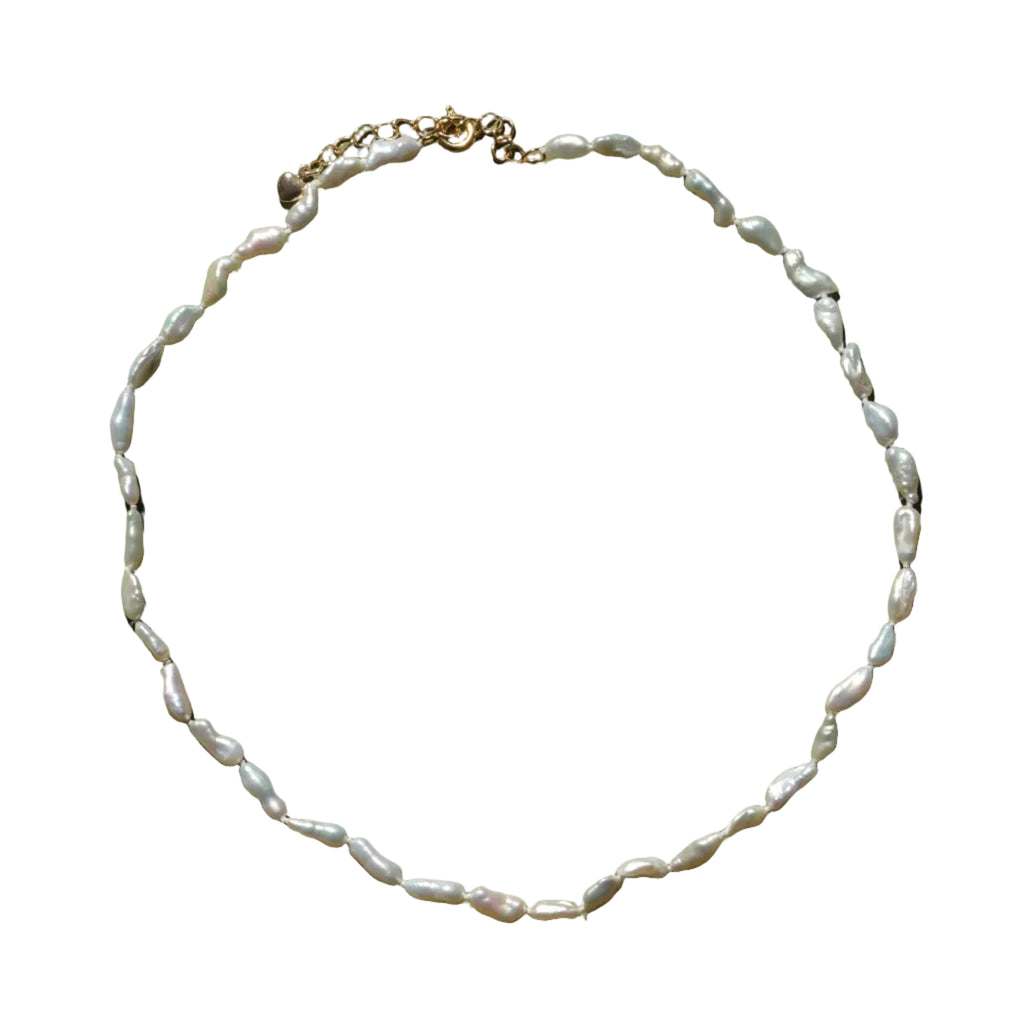 mixed size pearl necklace keshi freshwater