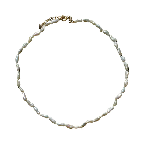mixed size pearl necklace keshi freshwater