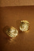 gold wave statement studs shell