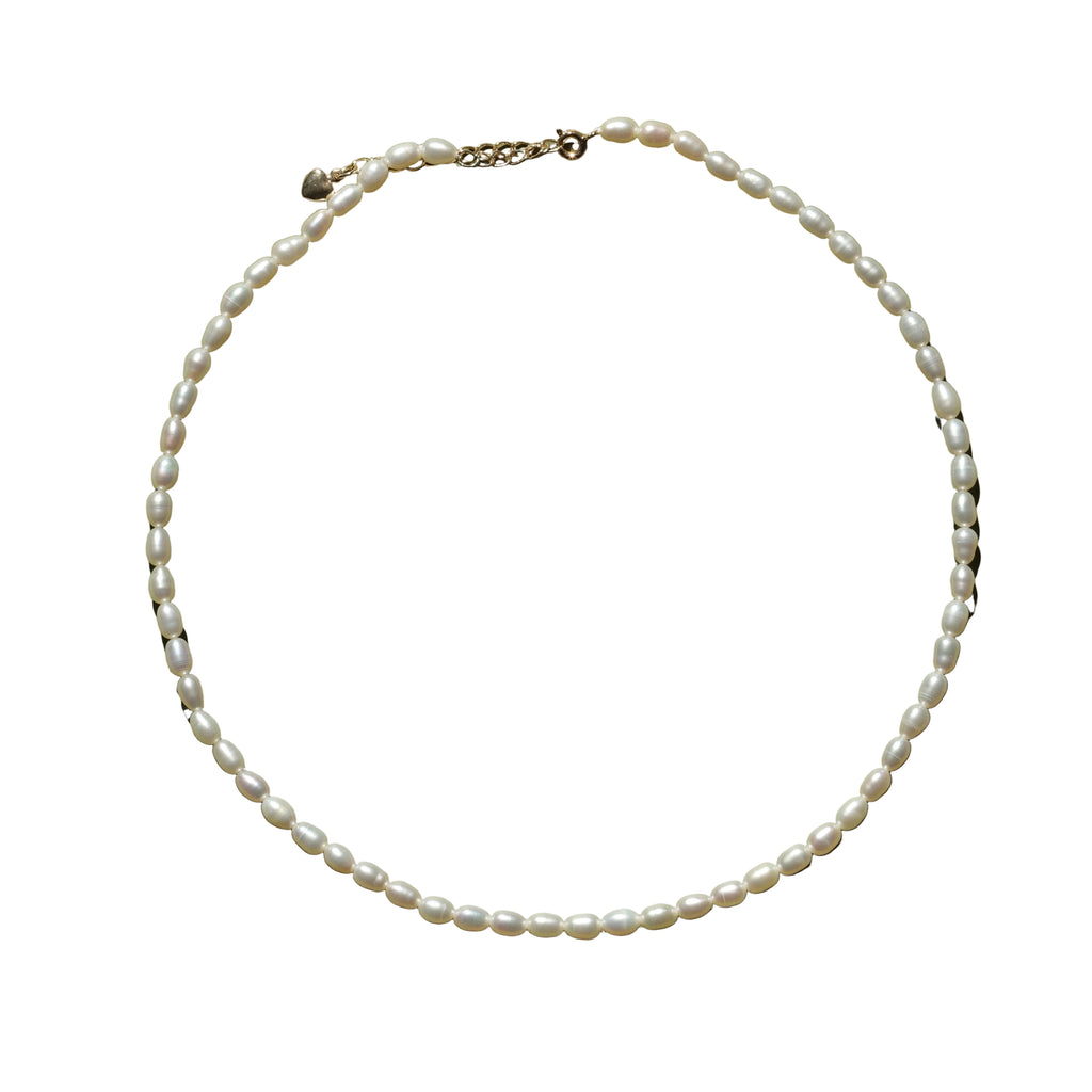 rice bead pearl necklace freshwater