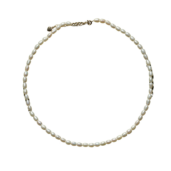 rice bead pearl necklace freshwater