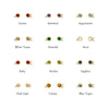 birthstone gemstone earrings ruby garnet citrine pearl studs gold