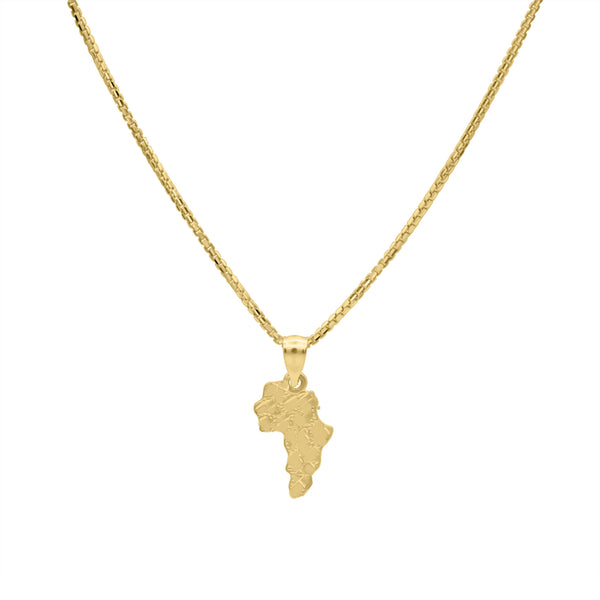 gold charm africa nugget cross figaro cuban chain necklace