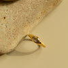 white marquise bezel gold ring waterproof jewelry