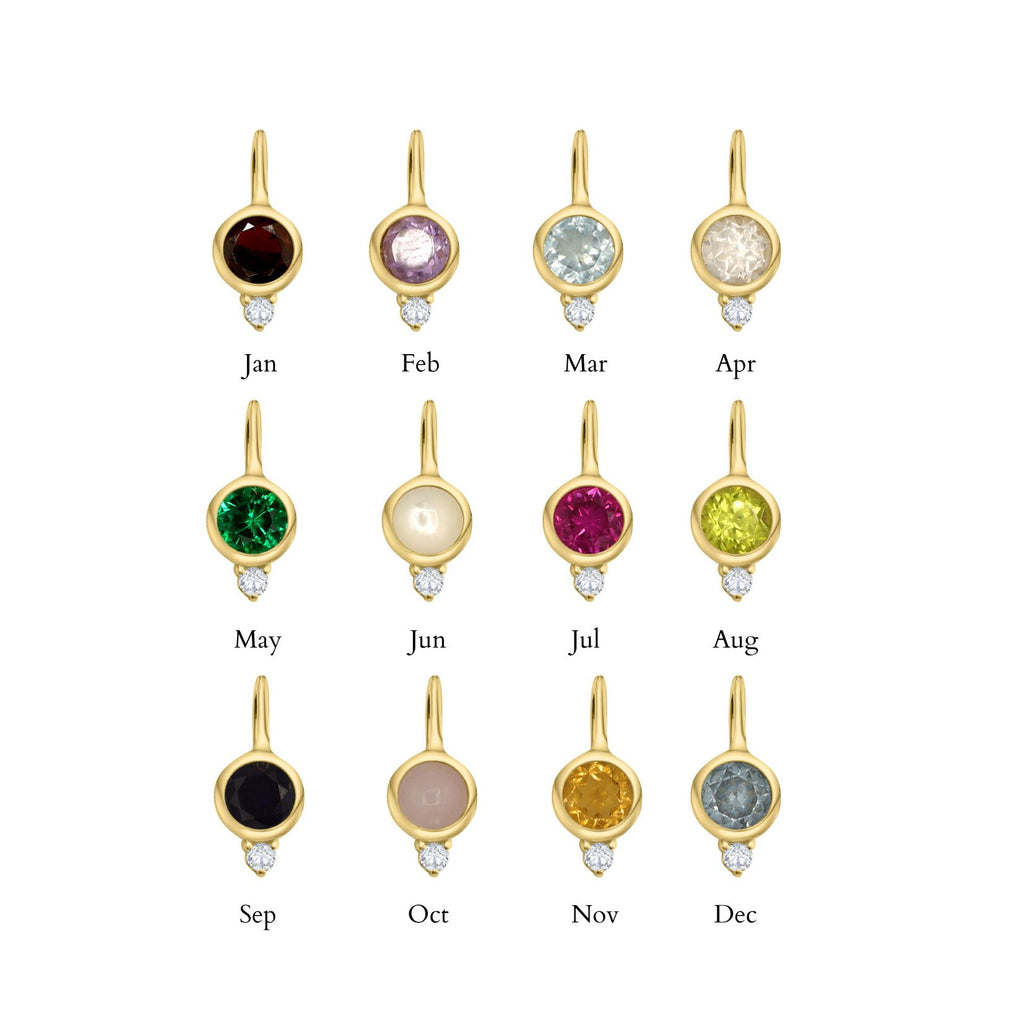 birthstone pendant gold gemstone citrine emerald ruby