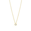 solitaire diamond necklace bezel gold cz