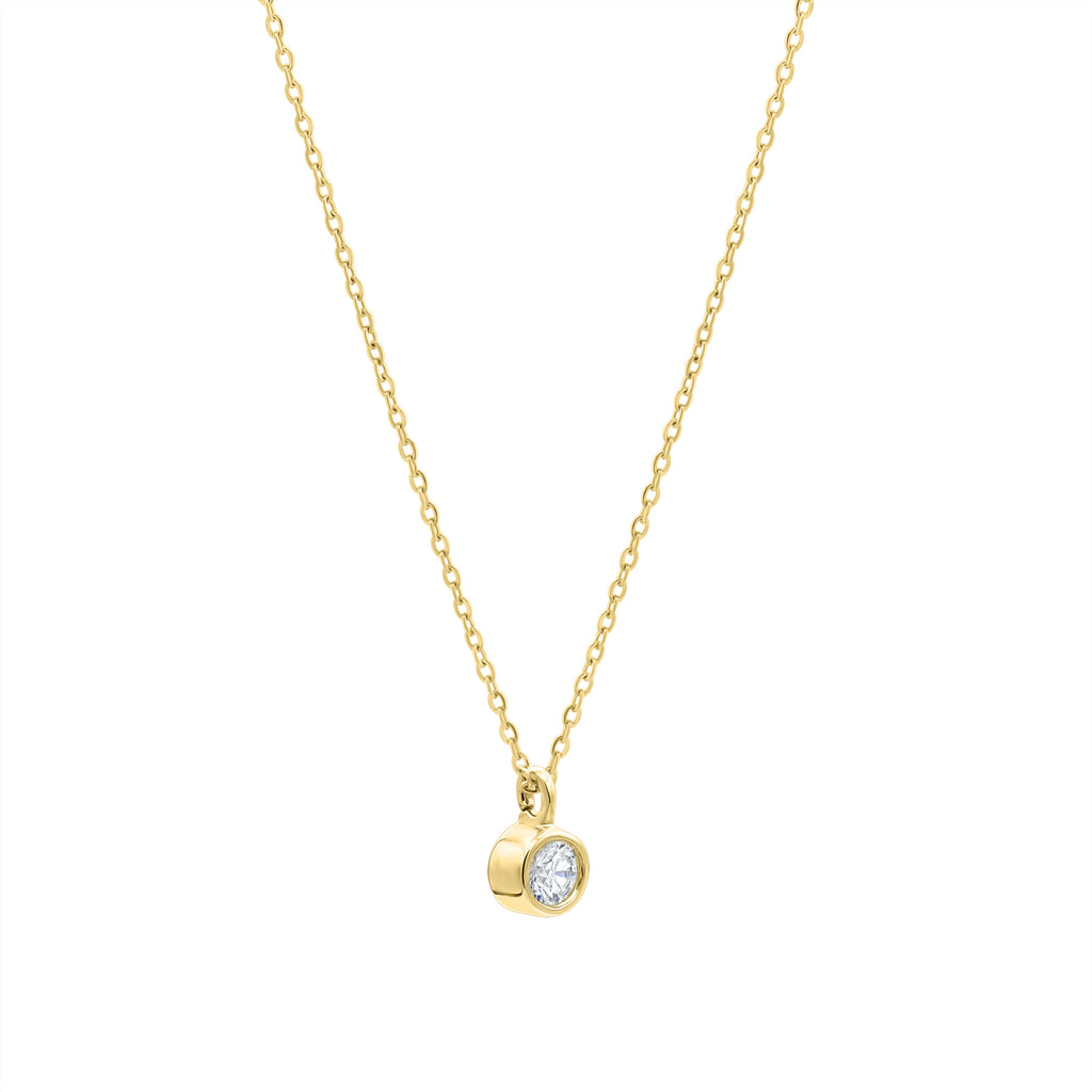 diamond solitaire gold pendant bezel