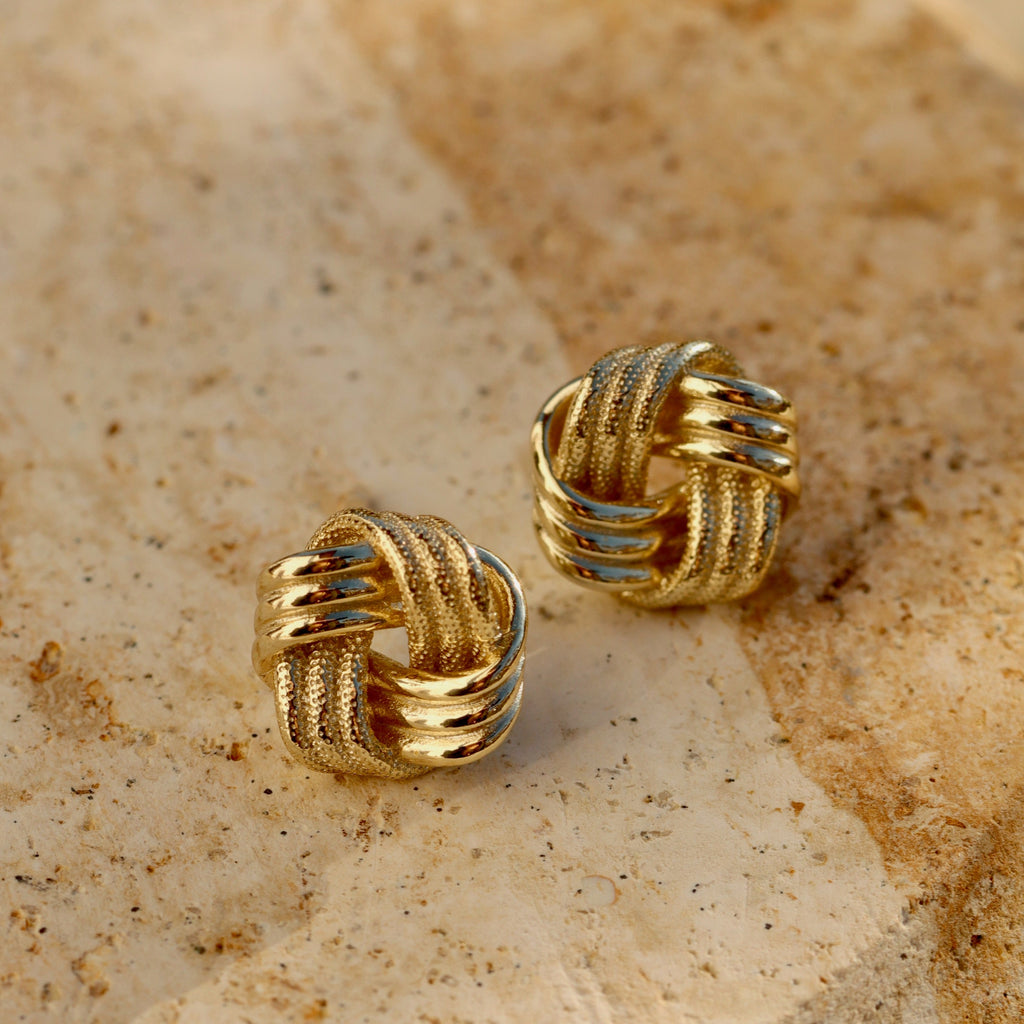 love knot earrings studs gold