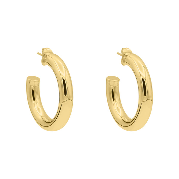 chunky gold hoops tube trendy