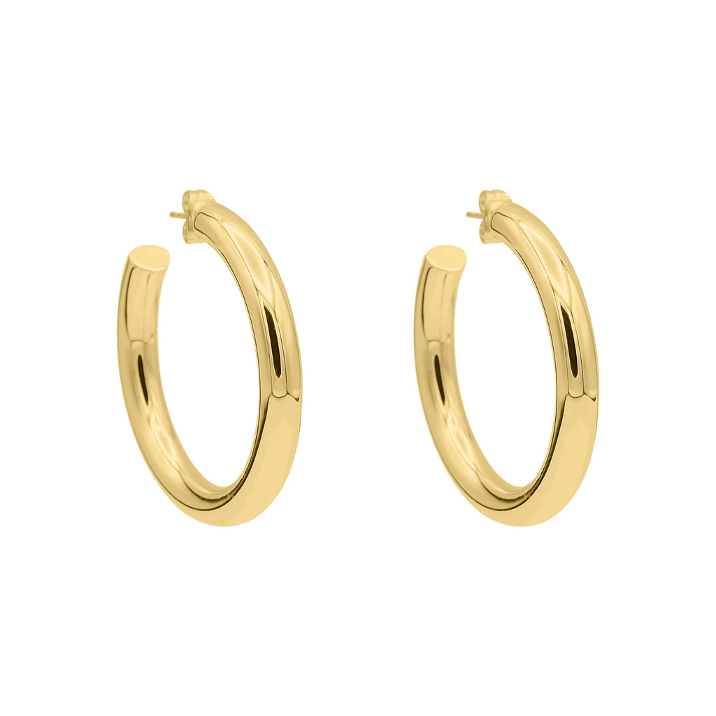 chunky gold hoops tube trendy