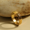 ridge infinity band ring gold waterproof jewelry