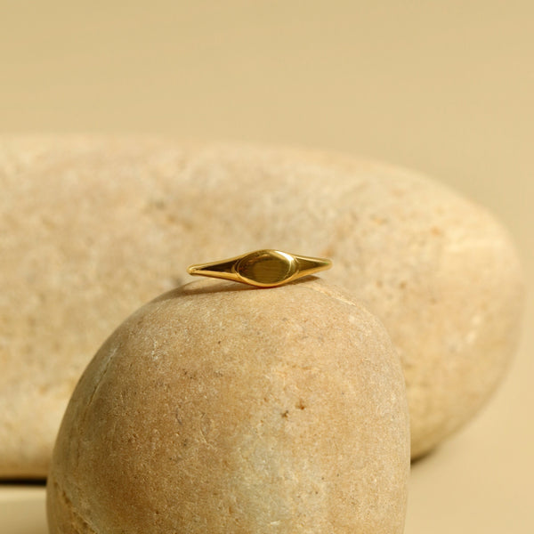 signet gold ring pinky waterproof jewelry