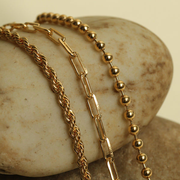 beaded staple bracelet gold filled water resistant