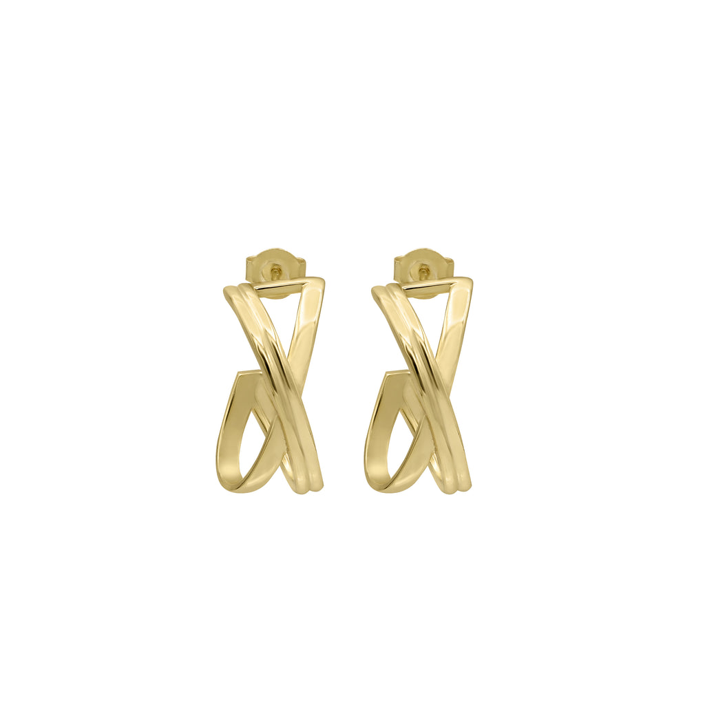 Crossover Gold Earring by Ixora Jewelers