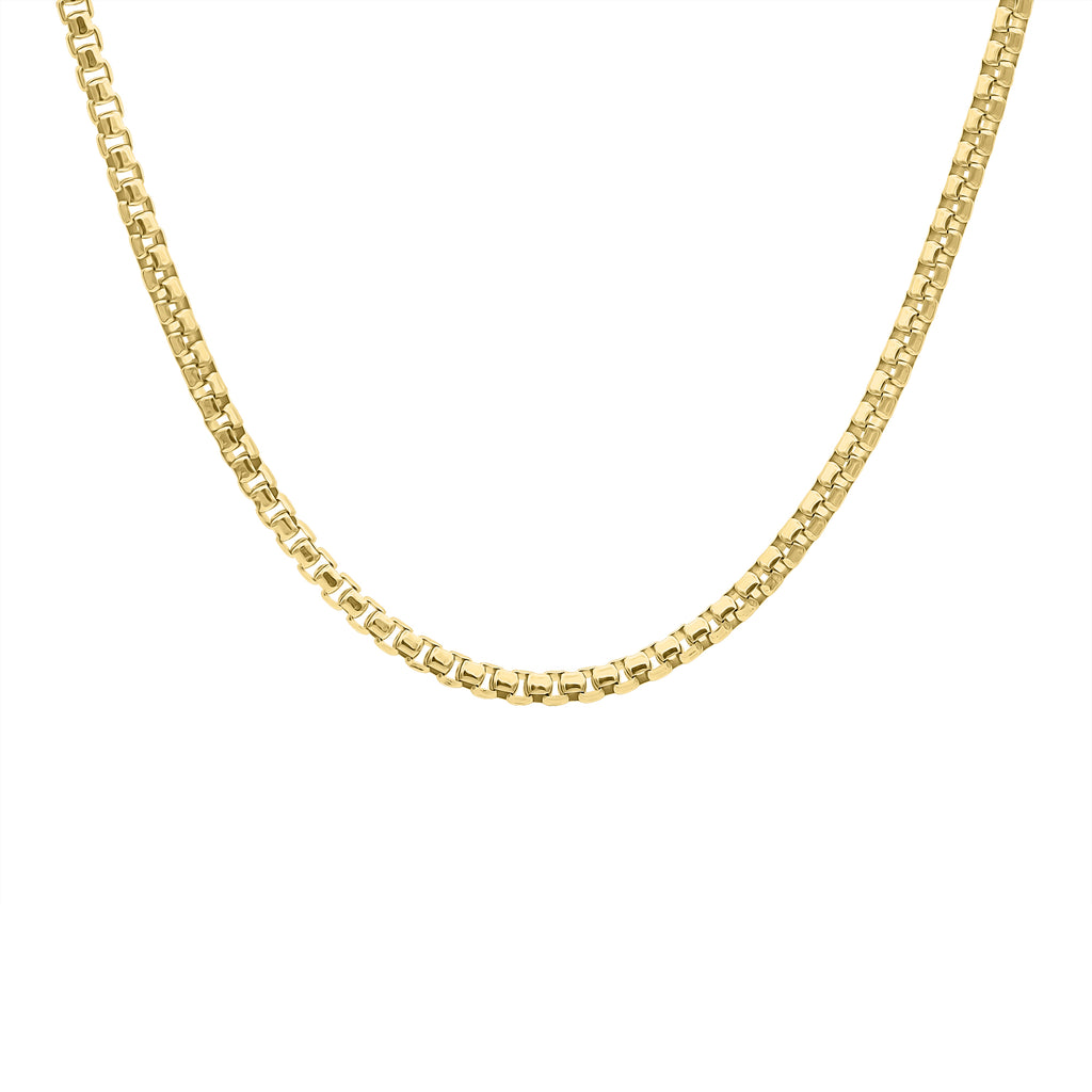 men's chain box italian necklace gold silver